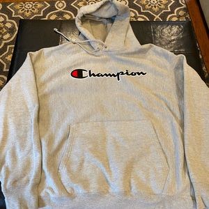 Men’s Grey Champion Hooded Fleece Sweatshirt